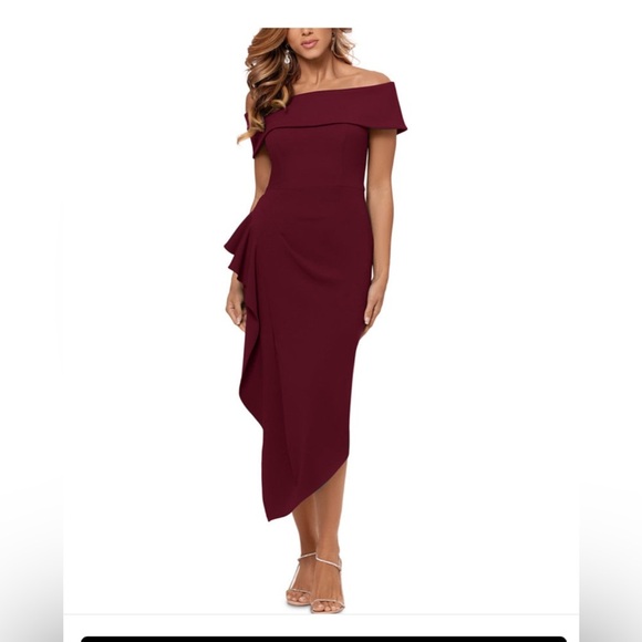 Off-The-Shoulder Ruffle Dress - Picture 1 of 11